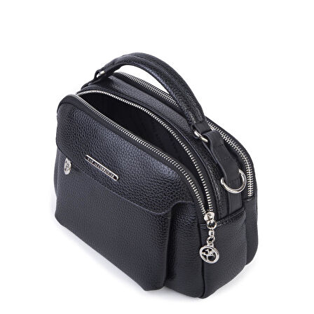 Nas Bag Kadın Çok Gözlü Mini El ve Çapraz Çanta Siyah  Lopez