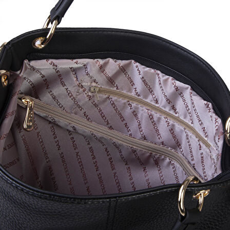  Nas Bag Kadın  Salaş Omuz Çantası Siyah Lopez