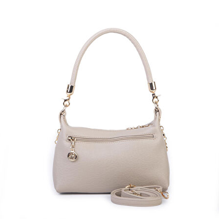 Nas Bag Kadın Mini Omuz ve Çapraz Çanta Örgülü Askılı (en: 23 cm , boy: 14 cm) Kum Victoria