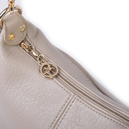 Nas Bag Kadın Mini Omuz ve Çapraz Çanta Örgülü Askılı (en: 23 cm , boy: 14 cm) Kum Victoria