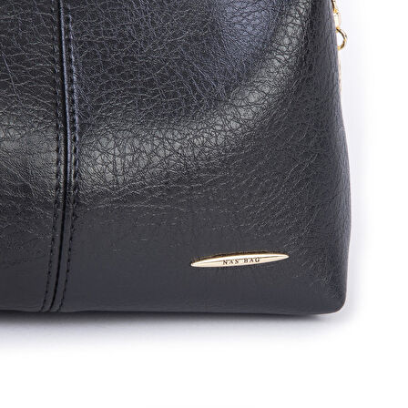 Nas Bag Kadın Mini Omuz ve Çapraz Çanta Örgülü Askılı (en: 23 cm , boy: 14 cm) Siyah Victoria