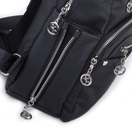 Nas Bag Kadın Çok Gözlü Sırt Çantası Siyah Buzzy