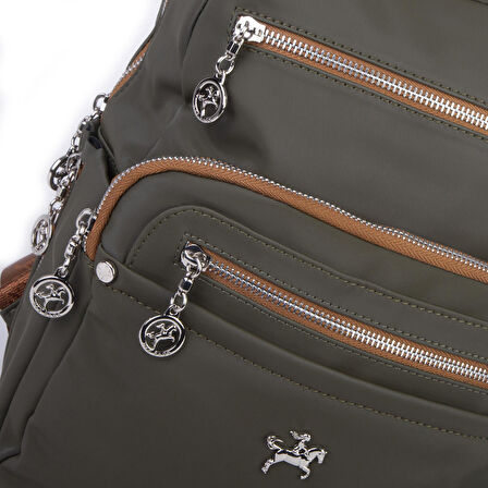 Nas Bag Kadın Çok Gözlü Sırt Çantası Yeşil Taba  Buzzy