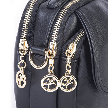 Nas Bag Kadın Mini Çok Gözlü El ve Çapraz Çanta Siyah