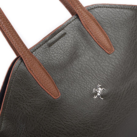  Nas Bag Kadın  Büyük Boy Omuz Çantası Çapraz Askılı Haki Taba Victoria 