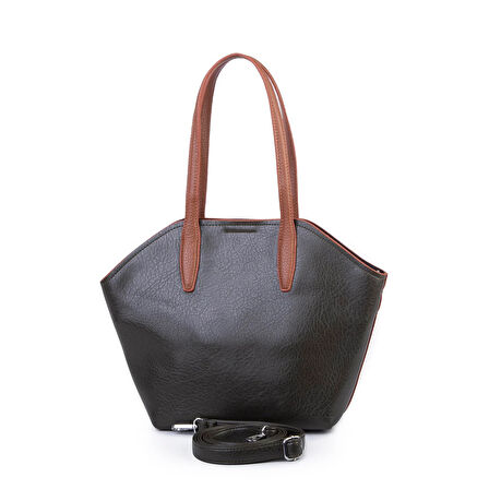  Nas Bag Kadın  Büyük Boy Omuz Çantası Çapraz Askılı Haki Taba Victoria 