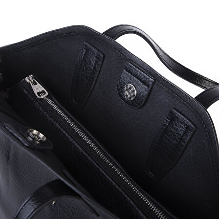  Nas Bag Kadın  Büyük Boy Omuz Çantası Çapraz Askılı Siyah Victoria