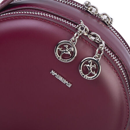 Nas Bag Mini Kadın El ve Çapraz Çanta (17x17 cm) Bordo 