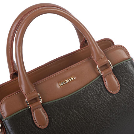 Nas Bag Şık  Kadın Midi El ve Omuz Çanrası Haki  Taba Victoria