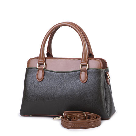 Nas Bag Şık  Kadın Midi El ve Omuz Çanrası Haki  Taba Victoria