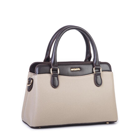 Nas Bag Şık  Kadın Midi El ve Omuz Çanrası Kum Kahve Liza