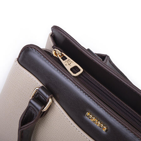 Nas Bag Şık  Kadın Midi El ve Omuz Çanrası Kum Kahve Liza