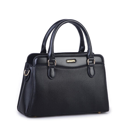 Nas Bag Şık  Kadın Midi El ve Omuz Çanrası Siyah Liza