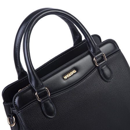 Nas Bag Şık  Kadın Midi El ve Omuz Çanrası Siyah Liza