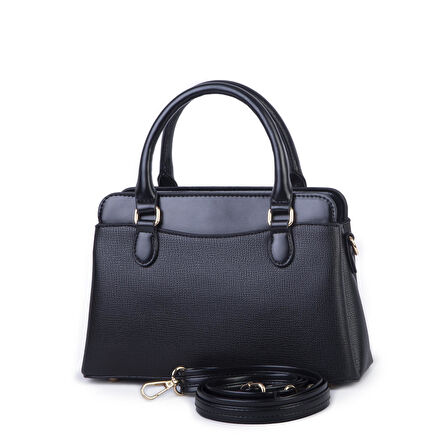 Nas Bag Şık  Kadın Midi El ve Omuz Çanrası Siyah Liza