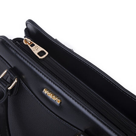 Nas Bag Şık  Kadın Midi El ve Omuz Çanrası Siyah Liza