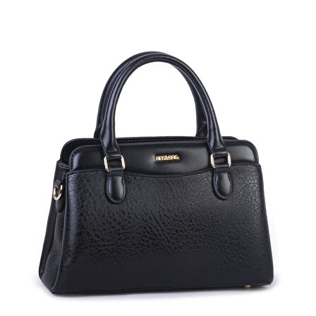 Nas Bag Şık  Kadın Midi El ve Omuz Çanrası Siyah Victoria