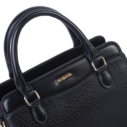 Nas Bag Şık  Kadın Midi El ve Omuz Çanrası Siyah Victoria