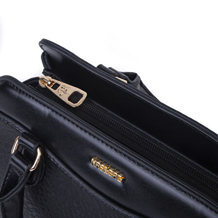 Nas Bag Şık  Kadın Midi El ve Omuz Çanrası Siyah Victoria