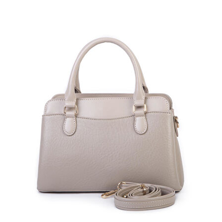 Nas Bag Şık  Kadın Midi El ve Omuz Çanrası Kum  Victoria