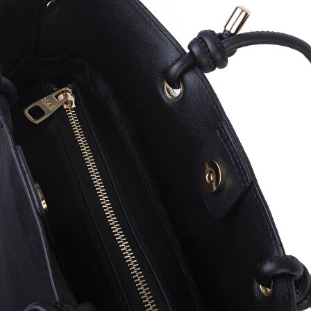  Nas Bag Hafif  Kadın  Büyük Boy Omuz Çantası Siyah  Süet