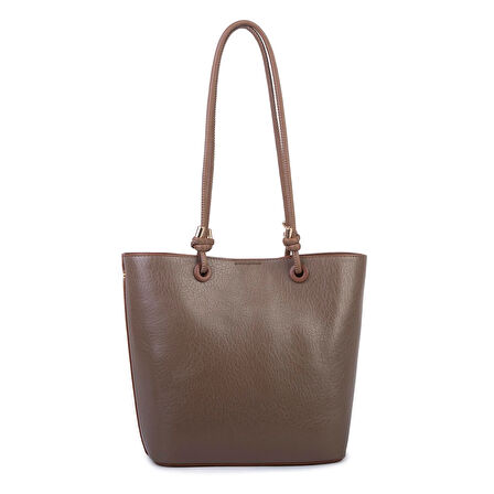  Nas Bag Hafif  Kadın  Büyük Boy Omuz Çantası Vizon Süet