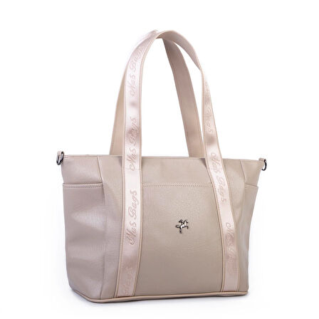 Nas Bag Kadın Extra Büyük Omuz Çantası ve Spor Çantası ( 46x36 cm ) Kum Victoria