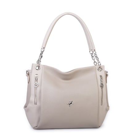 Nas Bag Kadın Büyük Boy Omuz Çantası ( 45x34x21 cm) Kum Victoria
