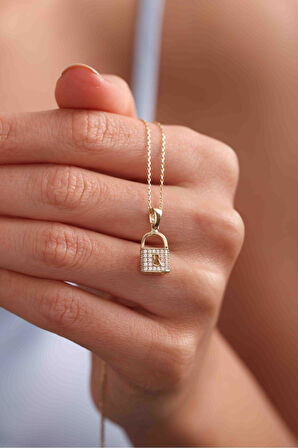 Taşlı Büyük Kilit Kolye