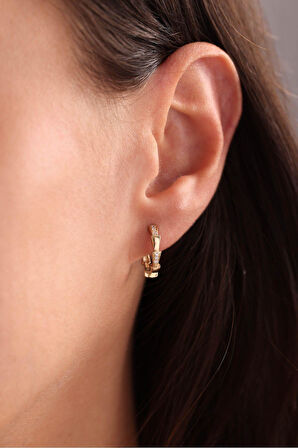 Serpenti Taşlı Halka Küpe