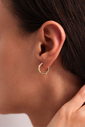 Serpenti Taşlı Halka Küpe