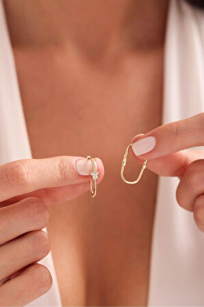 Ataş Model Taşlı Yıldız Küpe