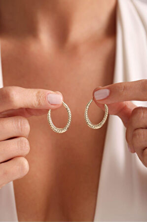 Büyük Moderno Burgu Midye Küpe