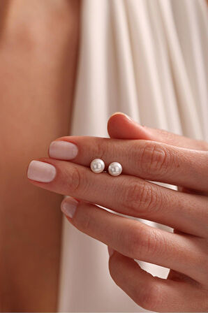 Beyaz İnci Top Küpe