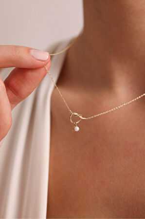 Miço Düğüm İnci Mozzo Perla Kolye