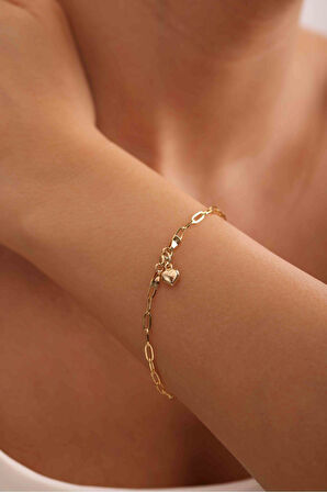 Kalp Charm Sallantılı Std Ataş Bileklik
