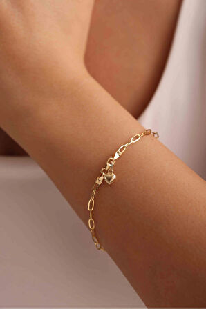 Kalp Charm Sallantılı Std Ataş Bileklik