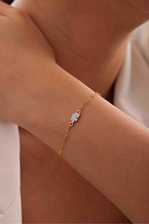 Mavi Mineli Figürlü Fil Çocuk Bileklik