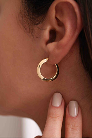 İtalyan Tasarım Halka Zarif Geometrik Küpe