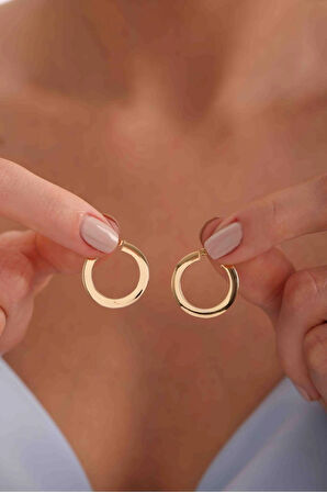 İtalyan Tasarım Halka Zarif Geometrik Küpe