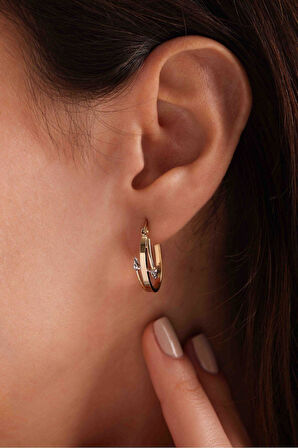 Kalemli OK Form Oval Küpe