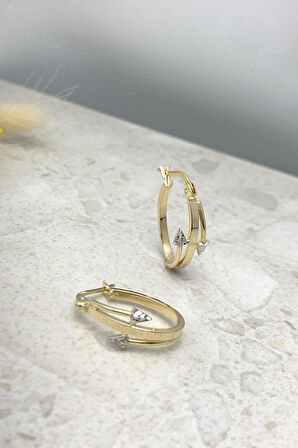 Kalemli OK Form Oval Küpe