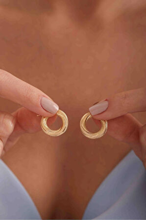 Italyan Tasarım Burgulu Desenli Halka Küpe