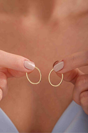 Italyan Tasarım Oval Halka Küpe