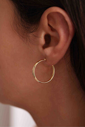 Italyan Tasarım Geniş Halka Küpe