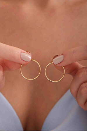 Italyan Tasarım Geniş Halka Küpe