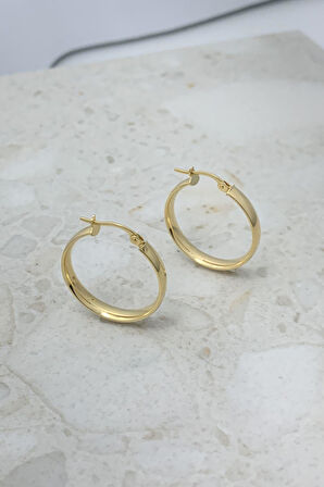 Italyan Tasarım Geniş Halka Küpe