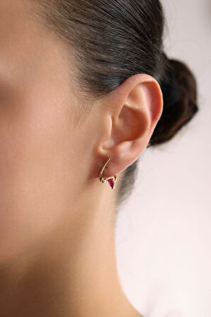 Ruby Taşlı Signature Küpe