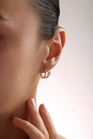 Damla Taşlı Spine Küpe