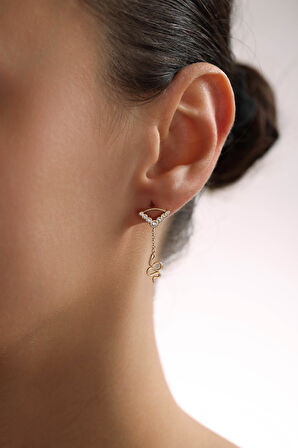 Yılan Sallantılı Pyra Küpe